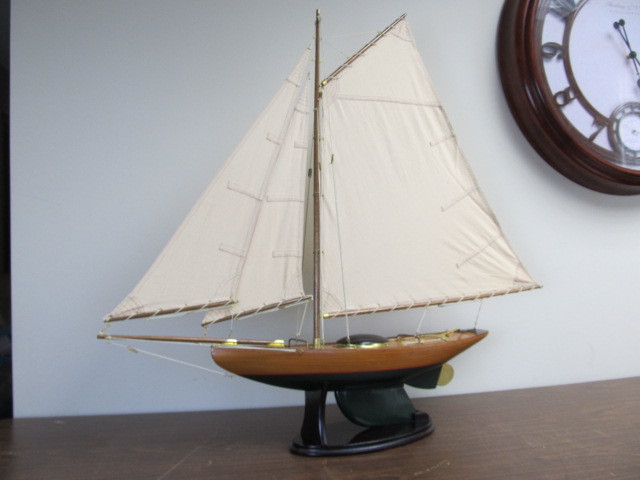 lot 64 image: Authentic Models LARGE Wooden Newport Sloop
