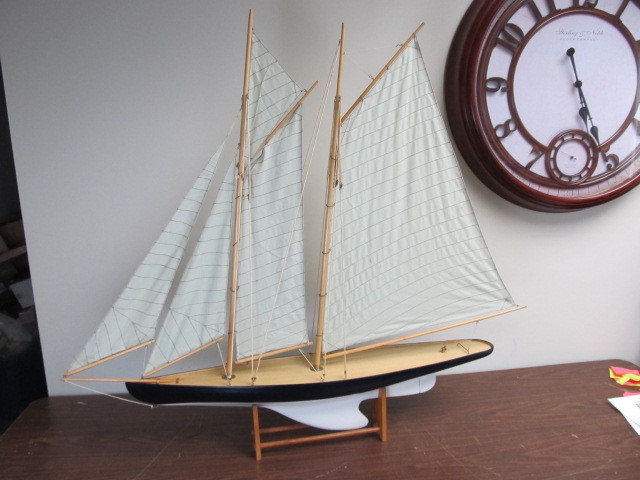 lot 65 image: Authentic Models LARGE Wooden Sail Model 1901