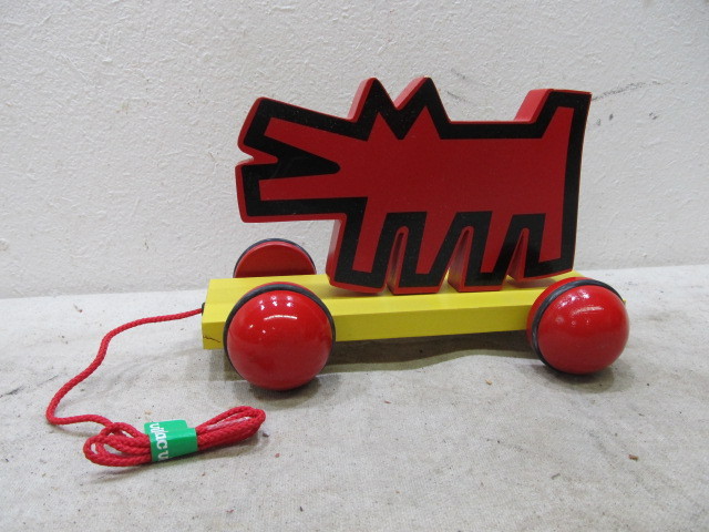 lot 94 image: Keith Haring Wooden Pull Toy
