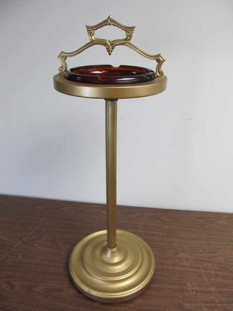 lot 105 image: Vintage Gilt Metal Smoking Stand