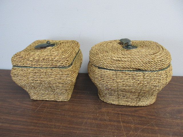 lot 118 image: Pair of Wicker & Wire Decorative Baskets