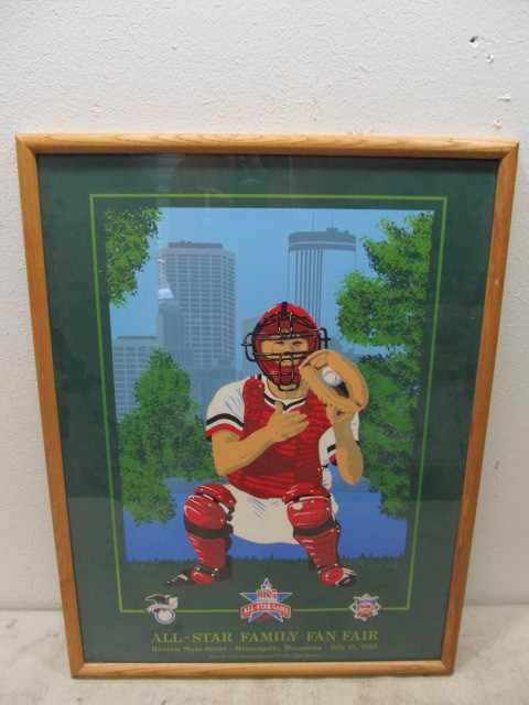 lot 132 image: Signed & Numbered Framed 1985 All-Star Game Minnesota Print