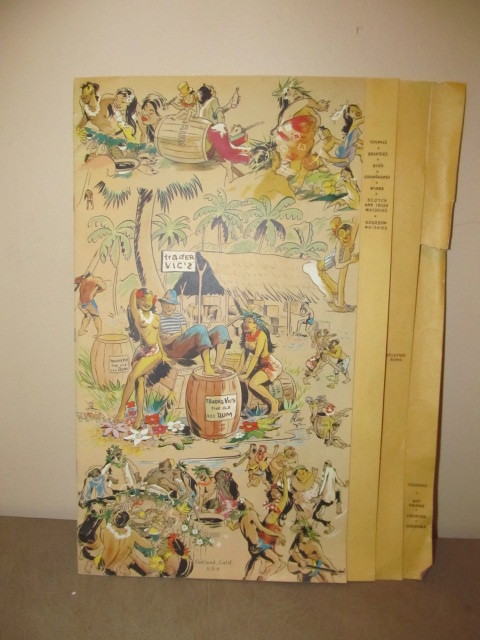 lot 22 image: Vintage 1940s TRADER VICS Drink Menu