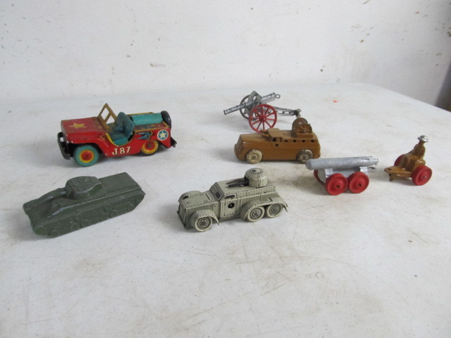 lot 84 image: Nice Lot of Vintage Tin etc Military Vehicles
