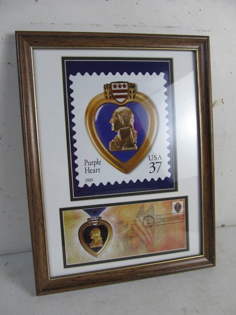 lot 90 image: PURPLE HEART First Day Cover Plaque