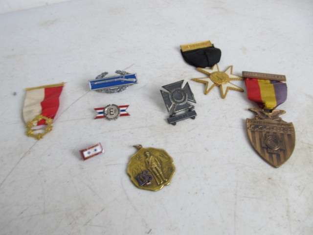 lot 137 image: NICE Group of VintageAntique MedalsPinsBadges