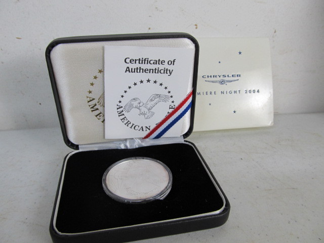 lot 170 image: 1 Oz. Fine Silver Coin for Chrysler Premier Night 