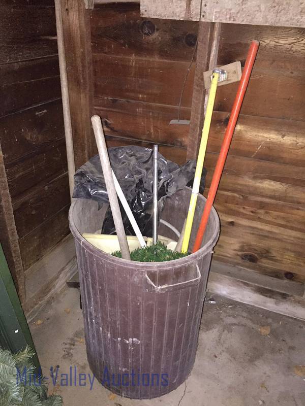Garbage can & contents