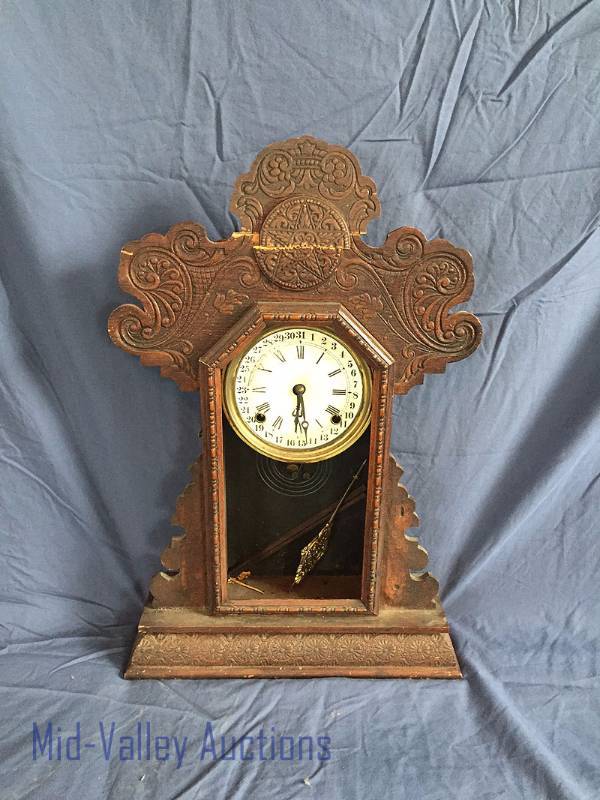 Antique E. Ingraham Co. Calendar Mantle Clock Model Urania Bristol Conn
