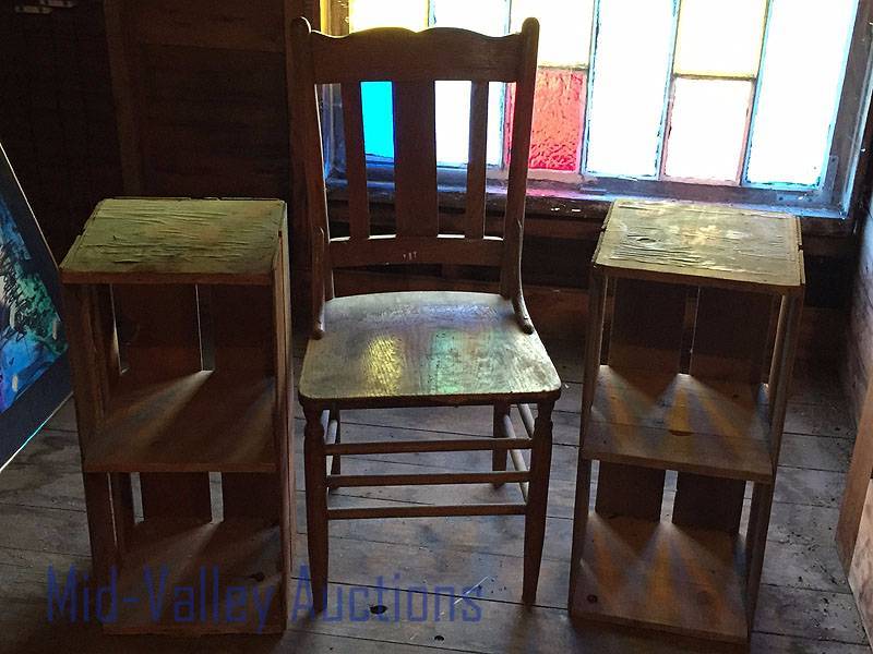 Wood chair & Fruit crates
