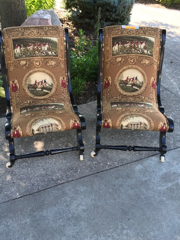 PAIR OF ANTIQUE FIRESIDE CHAIRS Ralph Lauren Of New York, Asian PAIR OF ANTIQUE FIRESIDE CHAIRS | Ralph Lauren Of New York, Asian Antiques, And High-End Custom Furnishings | K-BID - PAIR OF ANTIQUE FIRESIDE CHAIRS Ralph Lauren Of New York, Asian