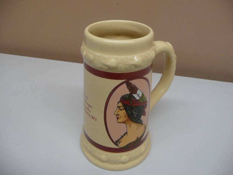 lot 23 image: LEINENKUGELS BEER CERAMIC STEIN INDIAN PRINCESS - CHIPPEWA-FALLS-WI - NICE CONDITION - SEE PICTURES