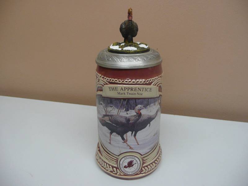 lot 36 image: The Wild Turkey Federation - The Apprentice Lidded Stein - MARK TWAIN Noe - GREAT CONDITION - SEE PICTURES
