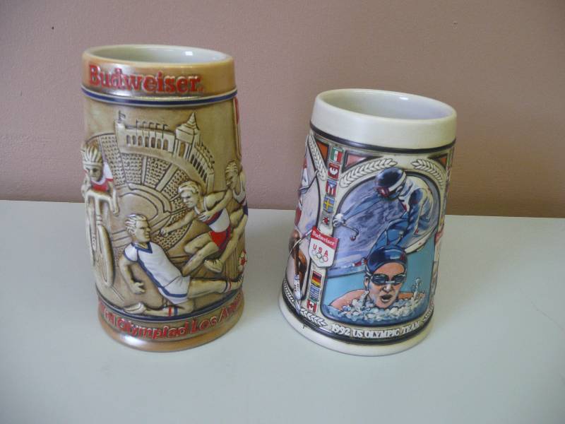 lot 63 image: BUDWEISER 1984 OLYMPIC STEIN - 1992 US OLYMPIC TEAM STEIN - GREAT CONDITION - GREAT COLLECTION