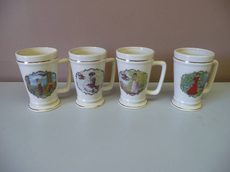 lot 67 image: BUDWEISER BUD GIRL STEIN COLLECTION, SET OF 4 - GREAT CONDITION SEE PICTURES - RARE AND OLDER