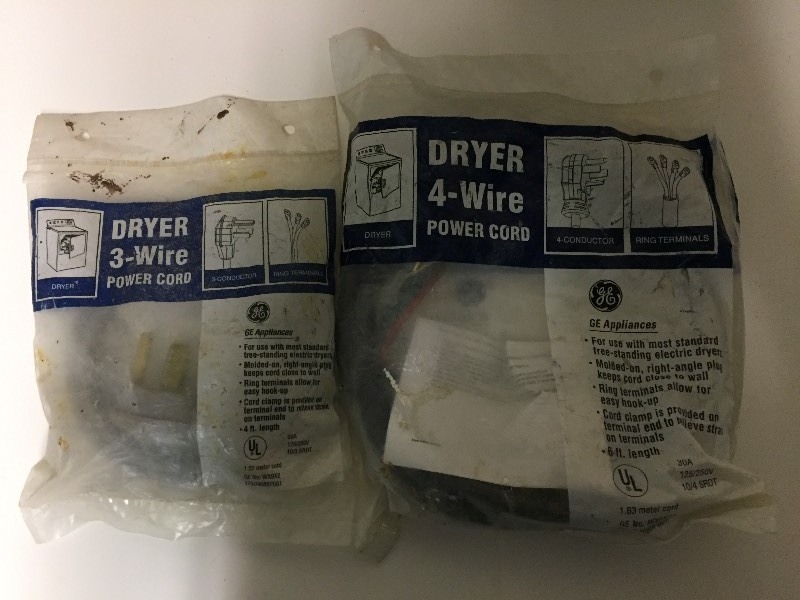 lot 29 image: Dryer Cords - 3 Wire & 4 Wire
