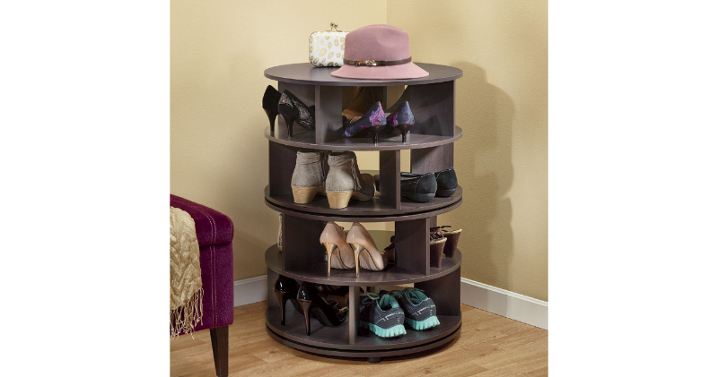 lot 31 image: Round Swivel Shoe Rack open box Ret...