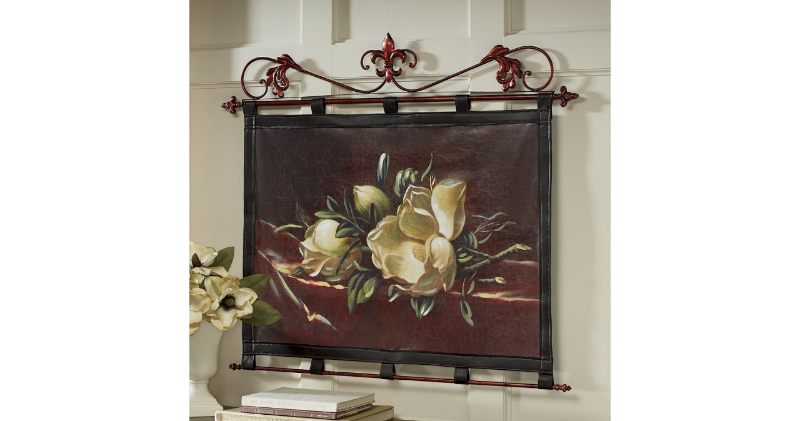 lot 39 image: Magnolia Leatherette Wall Hanging o...