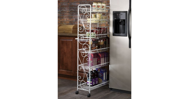 lot 43 image: Scrolled Rolling Pantry open box Re...