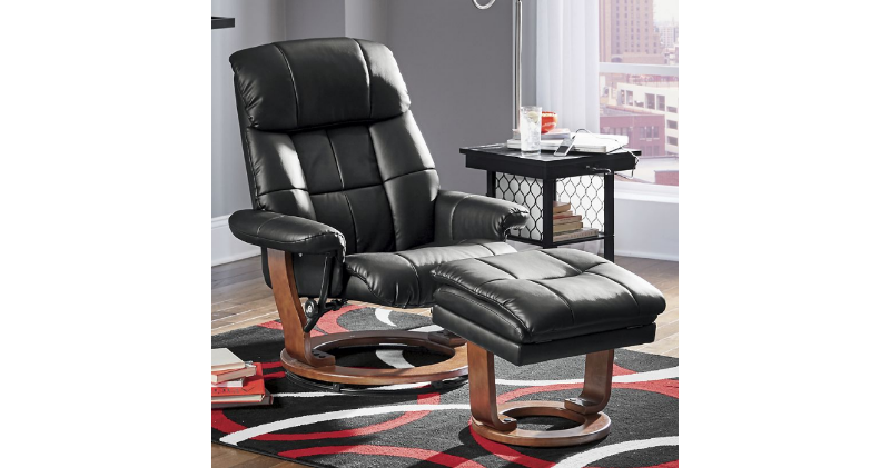 lot 97 image: Modern Recliner with Storage Ottoma...