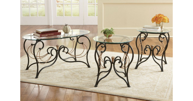 lot 108 image: Apollinia 3-Piece Table Set open bo...