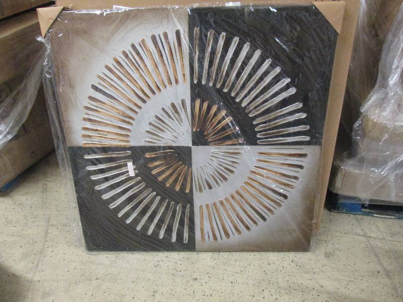 lot 27 image: Tan, Gold and Brown Wall Art open b...