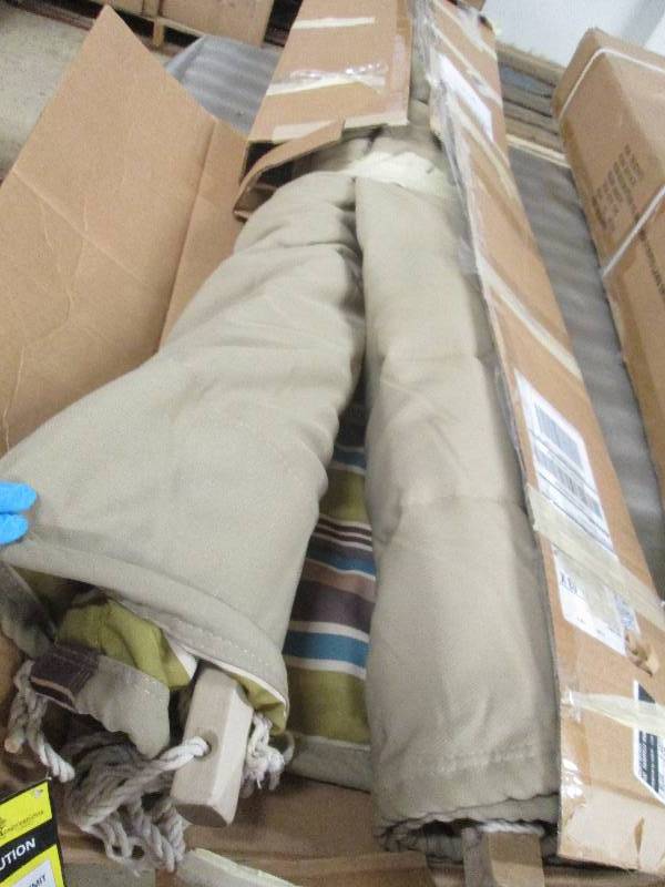 lot 34 image: Striped Hammock 500 lb wt limit, op...