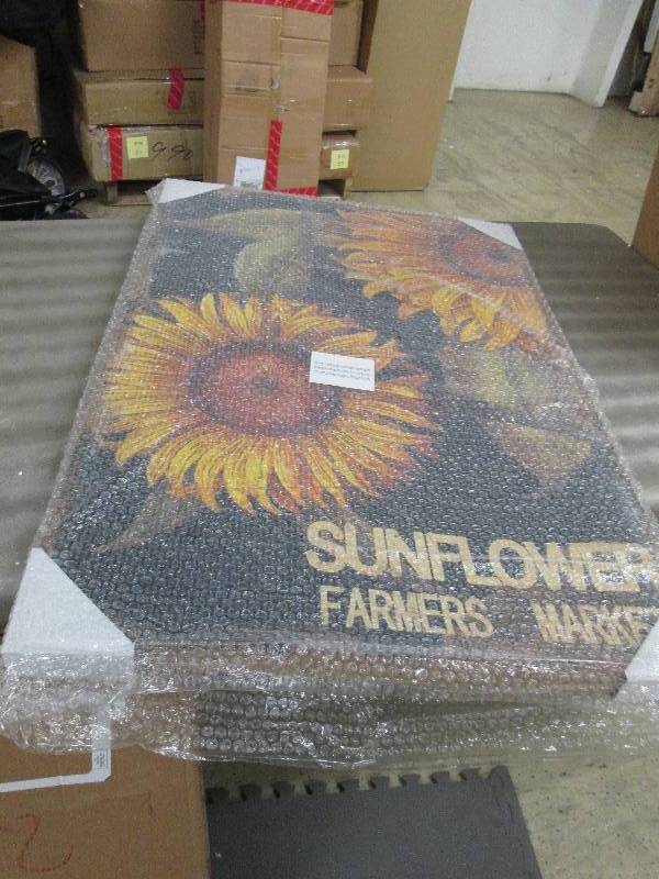 lot 66 image: Sunflower Print On Burlap open box ...