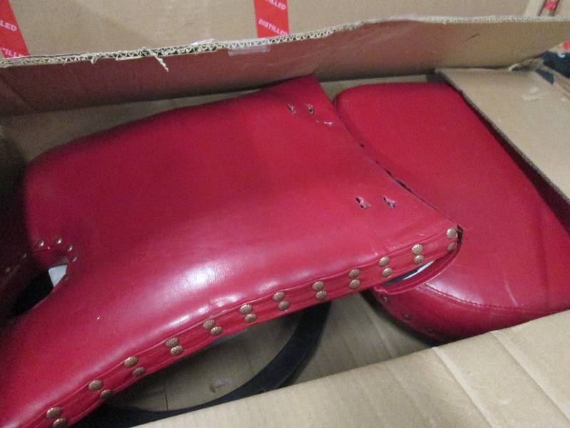 lot 73 image: Nailhead Swivel Stool open box, pre...