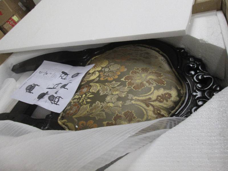 lot 81 image: Hand-Carved Flora Accent Chair op...