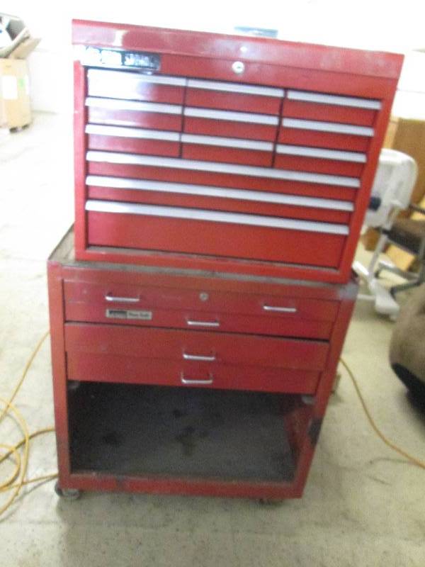 lot 56 image: Red Rolling Tool Chest, top portion...