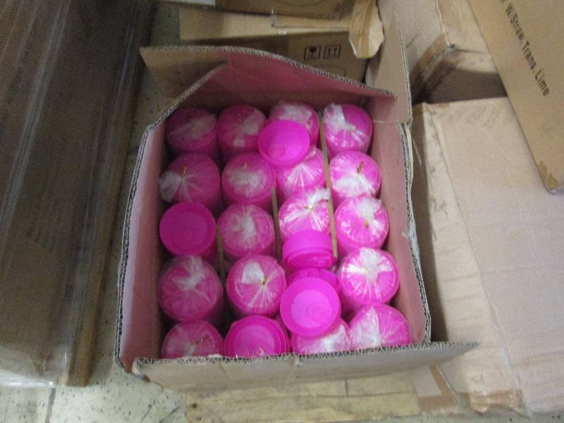 lot 64 image: Case of Hot Pink Tumbler Lids...