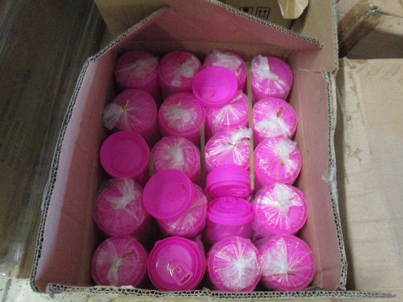 lot 66 image: Case of Hot Pink Tumbler Lids...