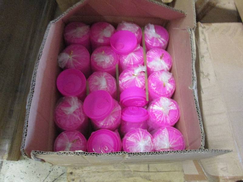 lot 67 image: Case of Hot Pink Tumbler Lids...