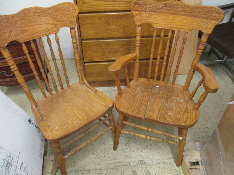 lot 71 image: Lot of 2 Matchinh Press Backed Chai...