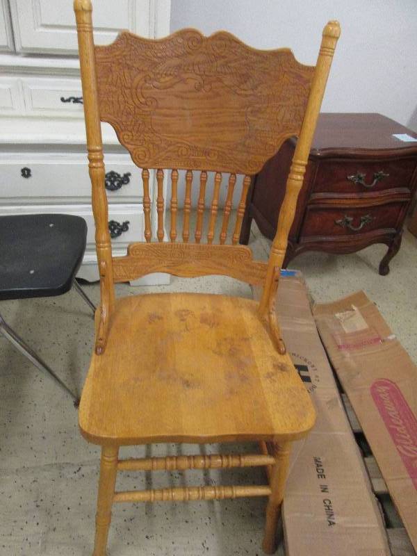 lot 96 image: Pressed Back Chair...