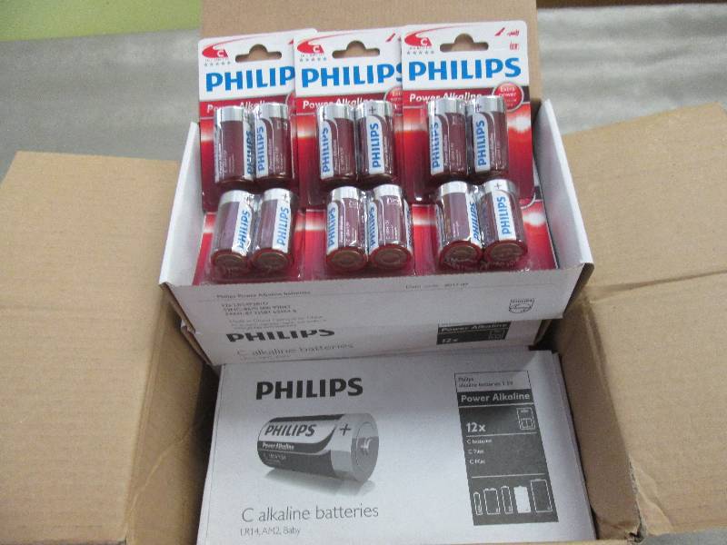 lot 129 image: Case of 48 2-pks Philips C Alkaline...