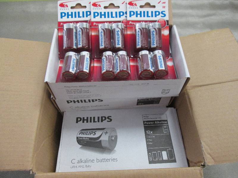 lot 132 image: Case of 48 2-pks Philips C Alkaline...