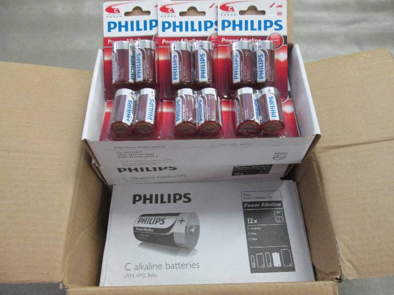 lot 141 image: Case of 48 2-pks Philips C Alkaline...