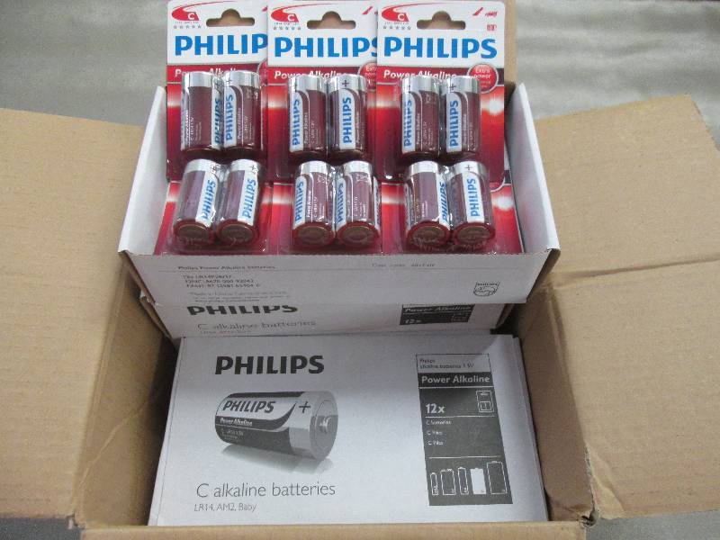 lot 144 image: Case of 48 2-pks Philips C Alkaline...