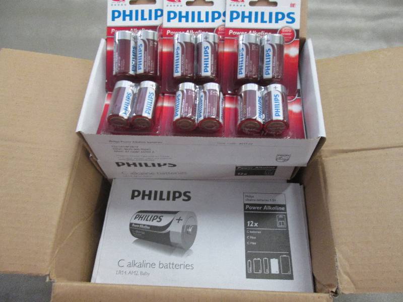 lot 145 image: Case of 48 2-pks Philips C Alkaline...