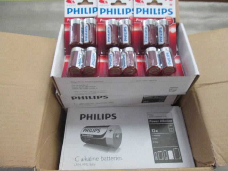 lot 155 image: Case of 48 2-pks Philips C Alkaline...