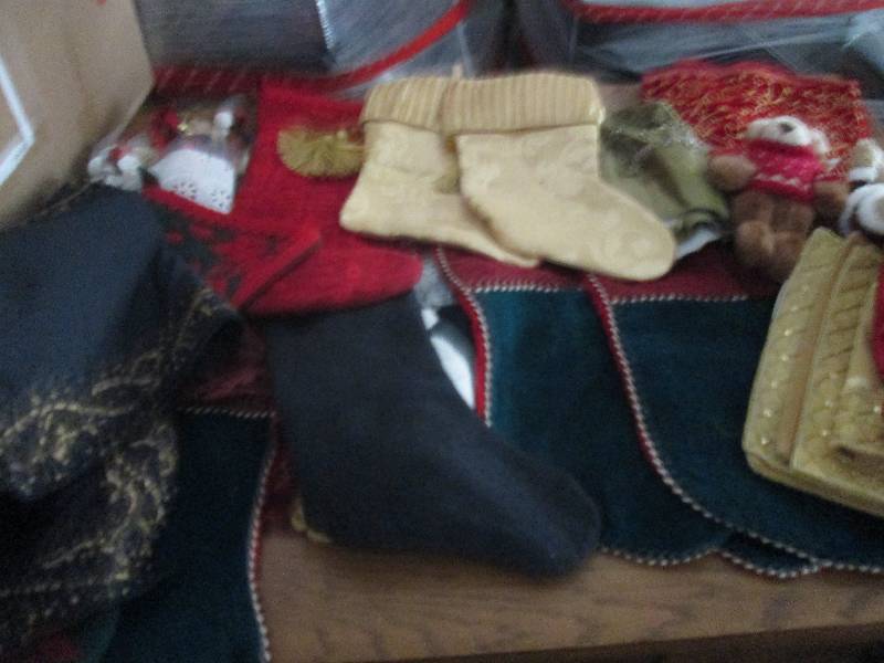 lot 42 image: Tote of Large Lot of Christmas Stoc...