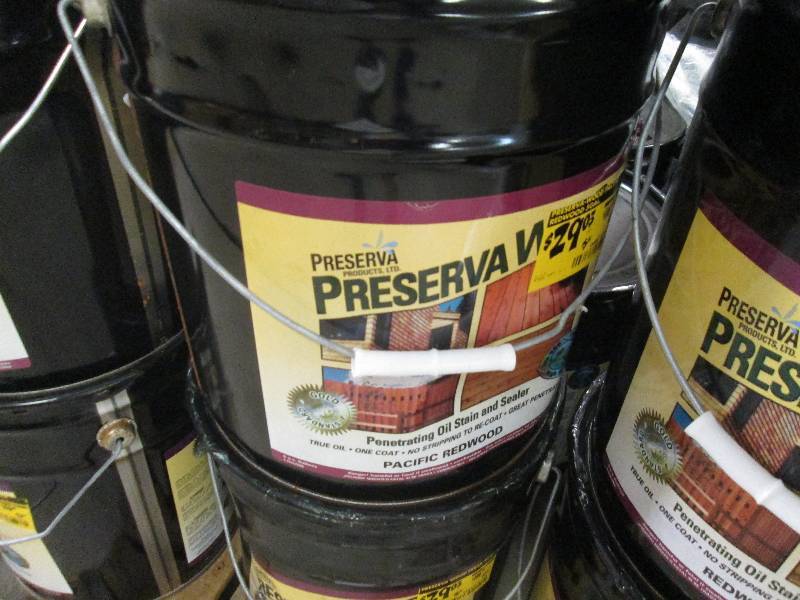 lot 201 image: Preserva Wood 5 gal. Oil-Based Paci...
