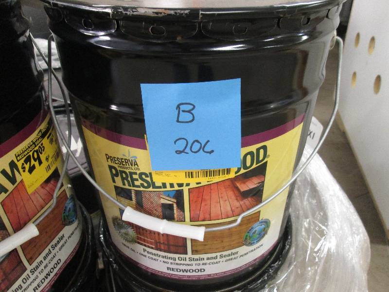 lot 206 image: Preserva Wood 5 gal. Oil-Based  Red...