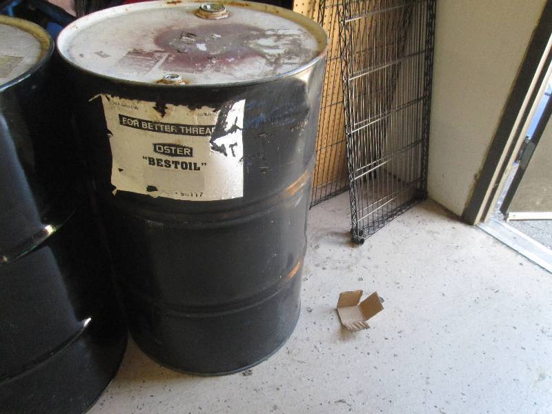 lot 212 image: Large Metal Drum Barrel...