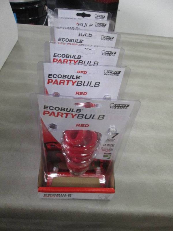 lot 222 image: Lot of 6 Feit Red EcoParty Bulbs...