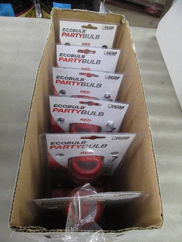 lot 224 image: Lot of 6 Feit Red EcoParty Bulbs...