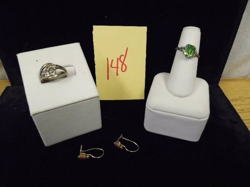 2 Sterling Silver Rings - Earrings