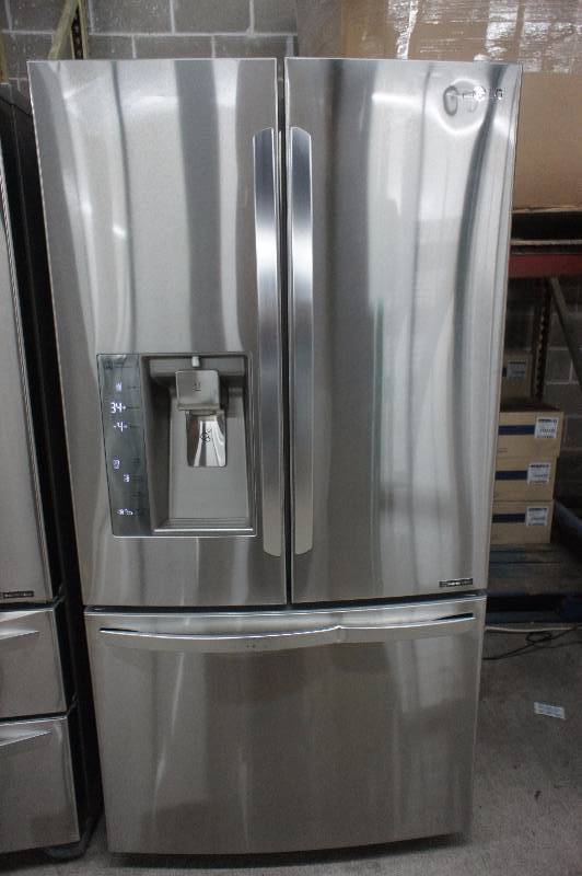lot 3 image: New - Scratch & Dent LG Model # (LFXC24726S) - 23.7 cu. ft. French Door Refrigerator wSmart Cooling Plus Stainless Steel -Tested Works - MSRP $ 3399.99